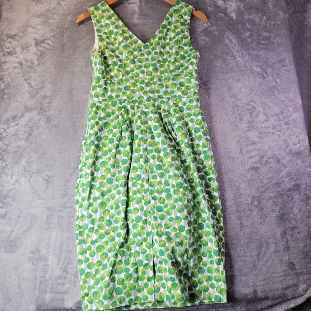 Boden Womens Green White Polka Dot Sheath Dress Size 4R Cocktail Officewear Chic - Picture 7 of 11